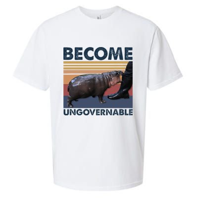 Become Ungovernable Moo Deng Cute Baby Hippo Sueded Cloud Jersey T-Shirt