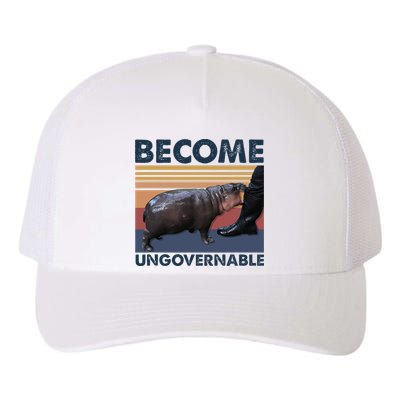 Become Ungovernable Moo Deng Cute Baby Hippo Yupoong Adult 5-Panel Trucker Hat