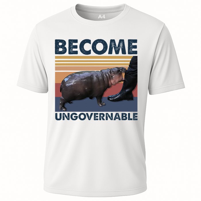 Become Ungovernable Moo Deng Cute Baby Hippo Cooling Performance Crew T-Shirt