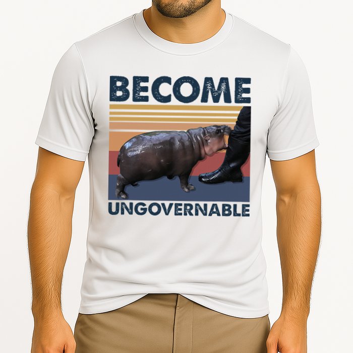 Become Ungovernable Moo Deng Cute Baby Hippo Cooling Performance Crew T-Shirt