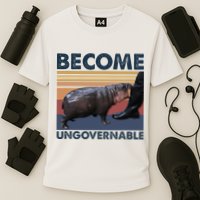 Become Ungovernable Moo Deng Cute Baby Hippo Cooling Performance Crew T-Shirt