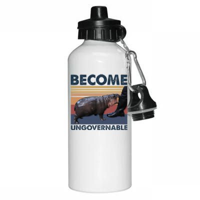 Become Ungovernable Moo Deng Cute Baby Hippo Aluminum Water Bottle