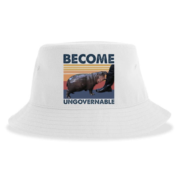 Become Ungovernable Moo Deng Cute Baby Hippo Sustainable Bucket Hat
