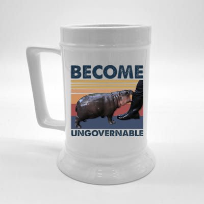 Become Ungovernable Moo Deng Cute Baby Hippo Beer Stein