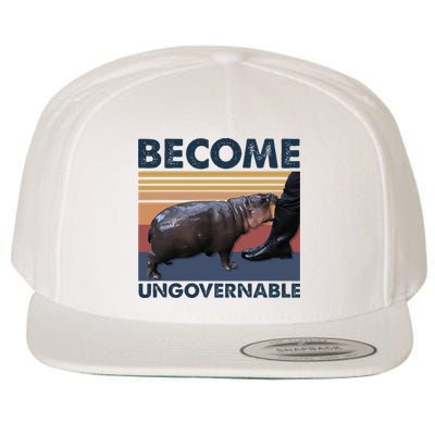 Become Ungovernable Moo Deng Cute Baby Hippo Wool Snapback Cap