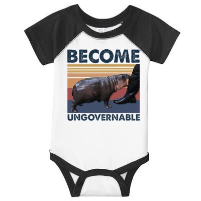 Become Ungovernable Moo Deng Cute Baby Hippo Infant Baby Jersey Bodysuit