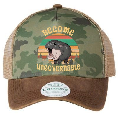 Become Ungovernable Moo Deng Baby Pygmy Hippo Legacy Tie Dye Trucker Hat