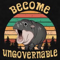 Become Ungovernable Moo Deng Baby Pygmy Hippo Ladies PosiCharge Tri-Blend Wicking Tank