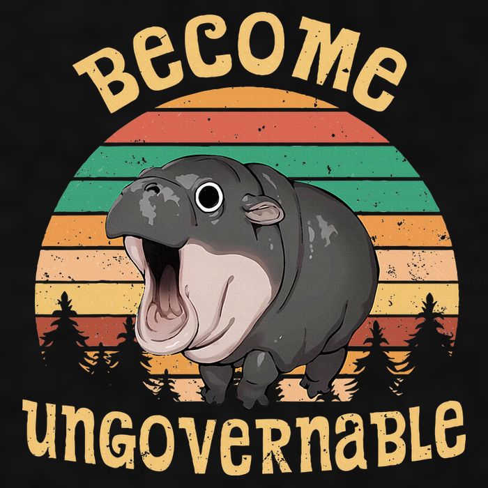 Become Ungovernable Moo Deng Baby Pygmy Hippo Ladies PosiCharge Tri-Blend Wicking Tank