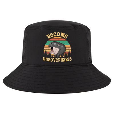 Become Ungovernable Moo Deng Baby Pygmy Hippo Cool Comfort Performance Bucket Hat