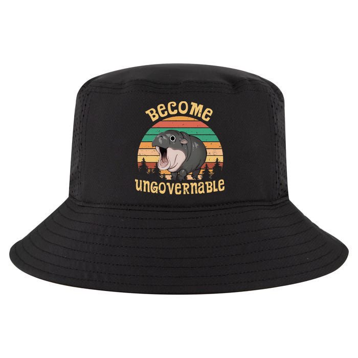 Become Ungovernable Moo Deng Baby Pygmy Hippo Cool Comfort Performance Bucket Hat