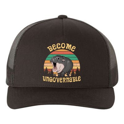 Become Ungovernable Moo Deng Baby Pygmy Hippo Yupoong Adult 5-Panel Trucker Hat