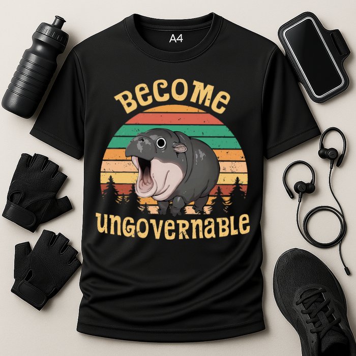 Become Ungovernable Moo Deng Baby Pygmy Hippo Performance Shirt