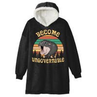 Become Ungovernable Moo Deng Baby Pygmy Hippo Hooded Wearable Blanket