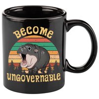 Become Ungovernable Moo Deng Baby Pygmy Hippo 11oz C Handle Ceramic Mug