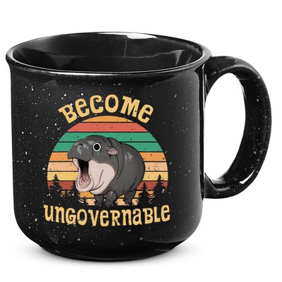 Become Ungovernable Moo Deng Baby Pygmy Hippo 15oz Campfire Ceramic Mug