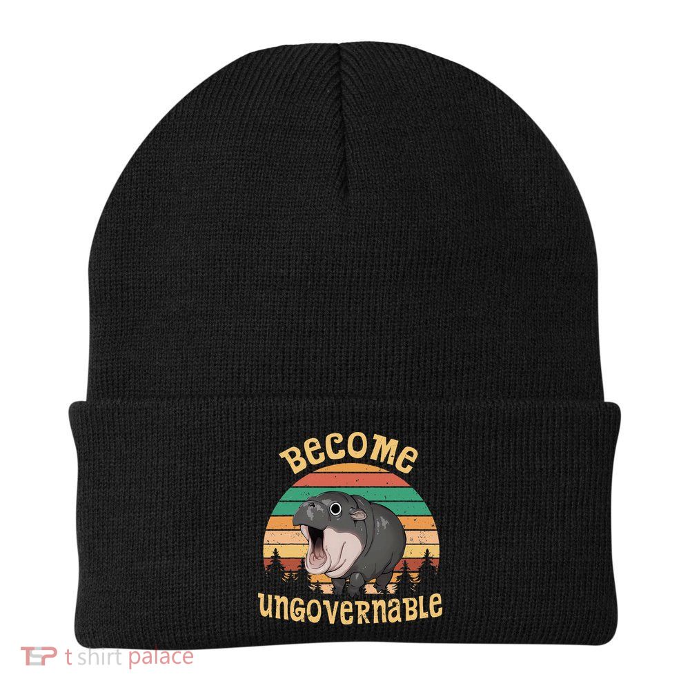 Become Ungovernable Moo Deng Baby Pygmy Hippo Beanie