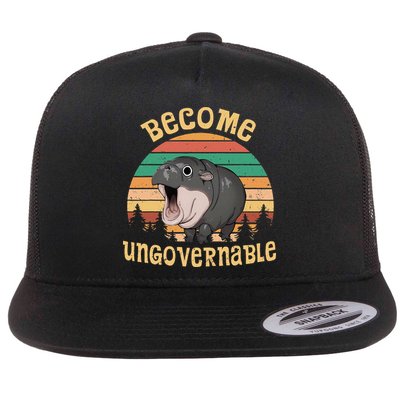 Become Ungovernable Moo Deng Baby Pygmy Hippo Flatbill Hat