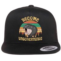 Become Ungovernable Moo Deng Baby Pygmy Hippo Flatbill Hat