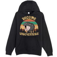 Become Ungovernable Moo Deng Baby Pygmy Hippo Premium Pullover Hoodie