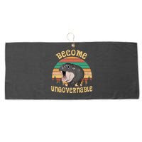 Become Ungovernable Moo Deng Baby Pygmy Hippo Large Microfiber Waffle Golf Towel