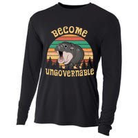 Become Ungovernable Moo Deng Baby Pygmy Hippo Cooling Performance Long Sleeve Crew
