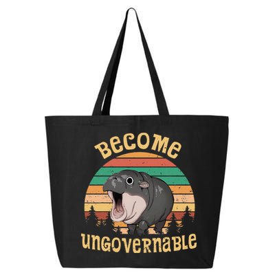Become Ungovernable Moo Deng Baby Pygmy Hippo 25L Jumbo Tote