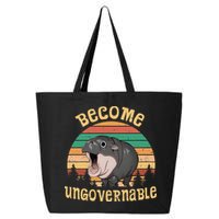 Become Ungovernable Moo Deng Baby Pygmy Hippo 25L Jumbo Tote