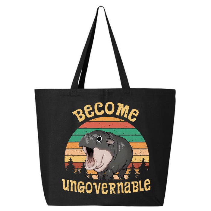 Become Ungovernable Moo Deng Baby Pygmy Hippo 25L Jumbo Tote