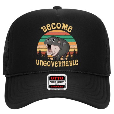 Become Ungovernable Moo Deng Baby Pygmy Hippo Trucker Hat