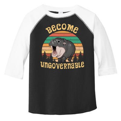Become Ungovernable Moo Deng Baby Pygmy Hippo Toddler Fine Jersey T-Shirt