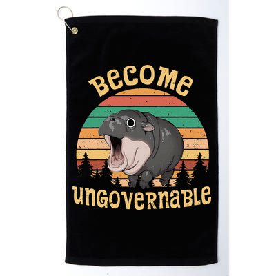 Become Ungovernable Moo Deng Baby Pygmy Hippo Golf Towel