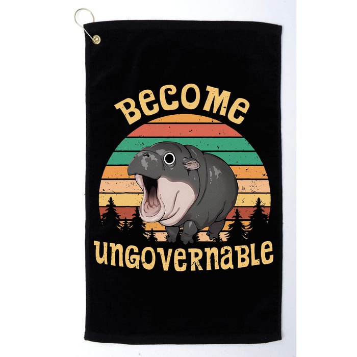 Become Ungovernable Moo Deng Baby Pygmy Hippo Golf Towel