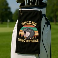 Become Ungovernable Moo Deng Baby Pygmy Hippo Golf Towel