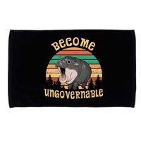Become Ungovernable Moo Deng Baby Pygmy Hippo Microfiber Hand Towel