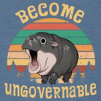 Become Ungovernable Moo Deng Baby Pygmy Hippo Garment-Dyed Sweatshirt