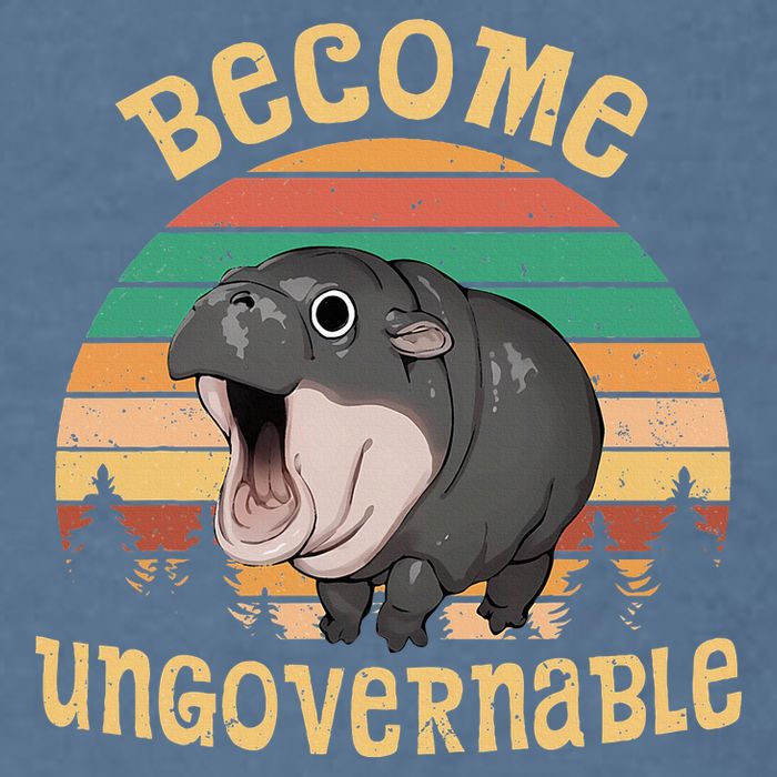 Become Ungovernable Moo Deng Baby Pygmy Hippo Garment-Dyed Sweatshirt