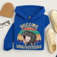 Become Ungovernable Moo Deng Baby Pygmy Hippo Hoodie