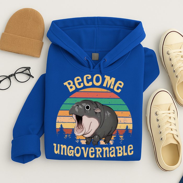 Become Ungovernable Moo Deng Baby Pygmy Hippo Hoodie