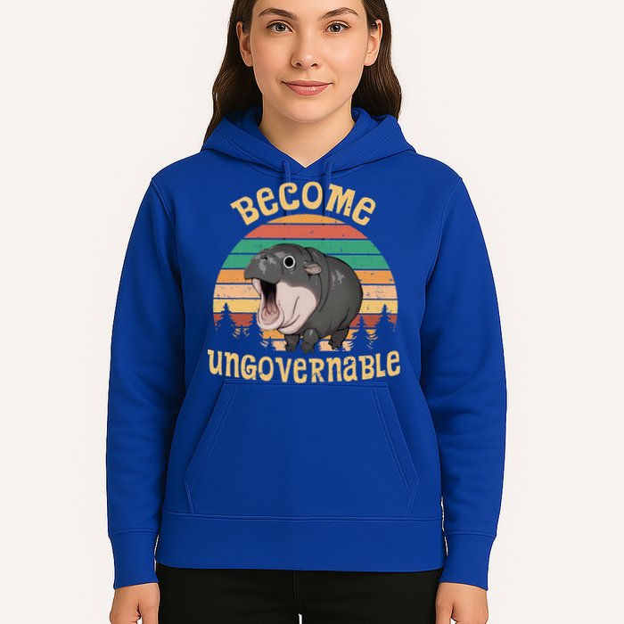 Become Ungovernable Moo Deng Baby Pygmy Hippo Hoodie