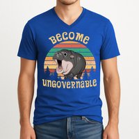 Become Ungovernable Moo Deng Baby Pygmy Hippo V-Neck T-Shirt