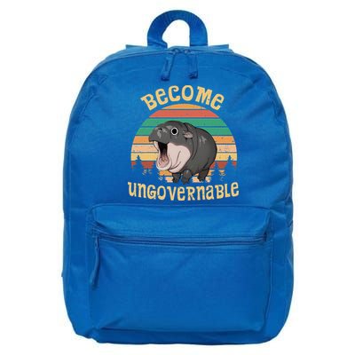 Become Ungovernable Moo Deng Baby Pygmy Hippo 16 in Basic Backpack