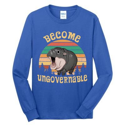 Become Ungovernable Moo Deng Baby Pygmy Hippo Tall Long Sleeve T-Shirt