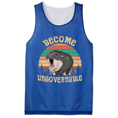 Become Ungovernable Moo Deng Baby Pygmy Hippo Mesh Reversible Basketball Jersey Tank