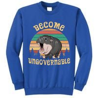 Become Ungovernable Moo Deng Baby Pygmy Hippo Tall Sweatshirt