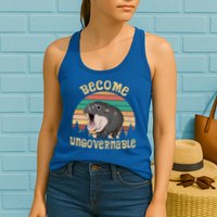 Become Ungovernable Moo Deng Baby Pygmy Hippo Womens Tank Top