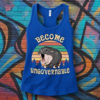 Become Ungovernable Moo Deng Baby Pygmy Hippo Womens Tank Top
