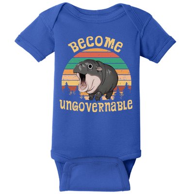 Become Ungovernable Moo Deng Baby Pygmy Hippo Baby Bodysuit