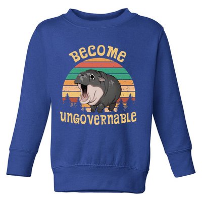 Become Ungovernable Moo Deng Baby Pygmy Hippo Toddler Sweatshirt