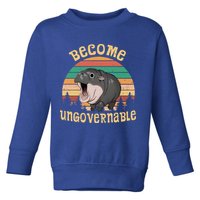 Become Ungovernable Moo Deng Baby Pygmy Hippo Toddler Sweatshirt